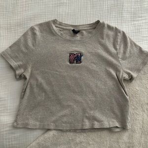 MTV x Cotton On Cream Cropped Baby Tee